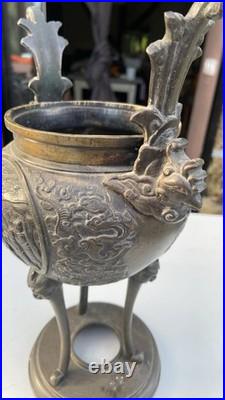 Brule parfum chinois (fin XIXe siècle-début XXe) bronze massif 30 cm