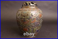 Brûleur de parfum chinois en bronze cloisonné, XIXe siècle ou avant, Top