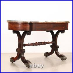 Bureau Ancien en Bois Exotique Bronze Angleterre XIXe Siècle Bureau Ancien en Bois Exotique Bronze Angleterre XIXe Siècle