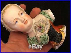 Buste Fillette Meissen Porcelaine Allemande Enfant Statuette XIX ème Siècle
