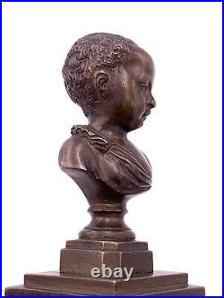 Buste XIXe siècle bronze Roi Henri IV enfant d'après Germain Pilon Antique bust