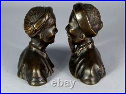 Bustes d'une femme & un homme annamites bronze Vietnam. Fin du XIXe siècle C181 Bustes d'une femme & un homme annamites bronze Vietnam. Fin du XIXe siècle C181