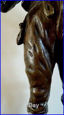 C Anfrie sculpture bronze patiné Le jeune garçon XIX siècle sculpteur français