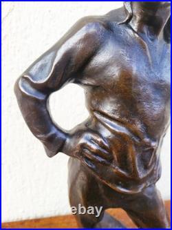 C Meunier, Le Debardeur Du Port d'Anvers, Bronze Signé, XIXe siècle