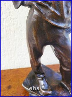 C Meunier, Le Debardeur Du Port d'Anvers, Bronze Signé, XIXe siècle