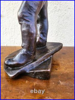 C Meunier, Le Debardeur Du Port d'Anvers, Bronze Signé, XIXe siècle