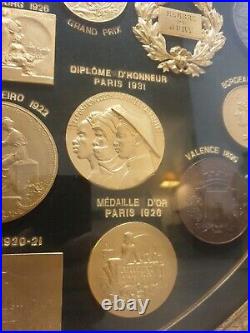 CADRE TABLEAU 39 MEDAILLES Art Nouveau Roty Monaco Exposition Coloniale MEDAL