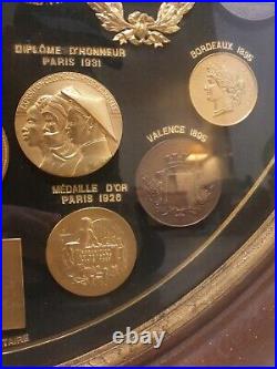 CADRE TABLEAU 39 MEDAILLES Art Nouveau Roty Monaco Exposition Coloniale MEDAL