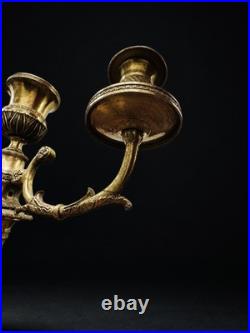 CANDÉLABRES CANDLESTICKS BRONZE DORÉ EMPIRE XIXe SIÈCLE CHANDELIERS