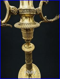 CANDÉLABRES CANDLESTICKS BRONZE DORÉ EMPIRE XIXe SIÈCLE CHANDELIERS