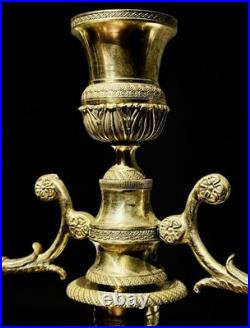 CANDÉLABRES CANDLESTICKS BRONZE DORÉ EMPIRE XIXe SIÈCLE CHANDELIERS