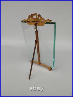 Cadre Photo En Bronze Et Verre Biseauté, XIX Ème Siècle