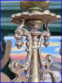 Candélabres Bronze 3 Feux XIX ème siècle Napoléon III