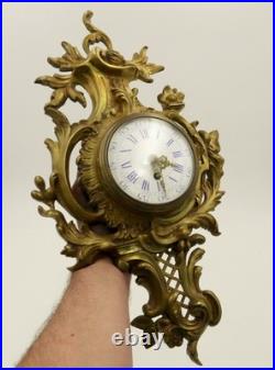 Cartel d'applique en bronze de style Louis XV, époque XIXe siècle, ancien