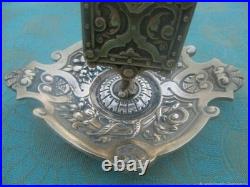 Cendrier ancien support boîte d'allumettes Gothique bronze XIX siècle