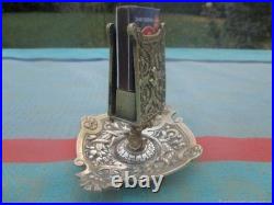 Cendrier ancien support boîte d'allumettes Gothique bronze XIX siècle
