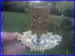 Cendrier ancien support boîte d'allumettes Gothique bronze XIX siècle