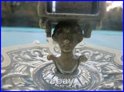 Cendrier ancien support boîte d'allumettes Gothique bronze XIX siècle