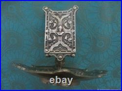 Cendrier ancien support boîte d'allumettes Gothique bronze XIX siècle