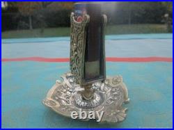 Cendrier ancien support boîte d'allumettes Gothique bronze XIX siècle