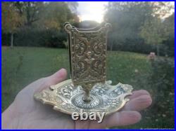 Cendrier ancien support boîte d'allumettes Gothique bronze XIX siècle