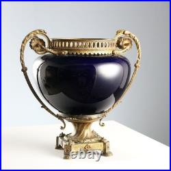 Centre de Table Ancienne Porcelaine Bronze France XIXe Siècle Original