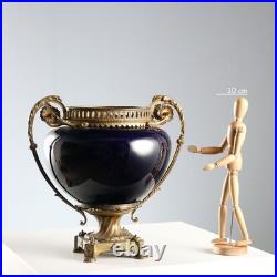 Centre de Table Ancienne Porcelaine Bronze France XIXe Siècle Original