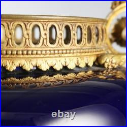Centre de Table Ancienne Porcelaine Bronze France XIXe Siècle Original