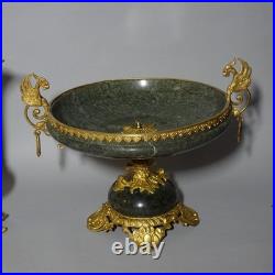 Centrotable Triptyque Bronze Doré Et Marbre XIXe Siècle