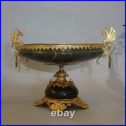 Centrotable Triptyque Bronze Doré Et Marbre XIXe Siècle