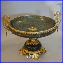 Centrotable Triptyque Bronze Doré Et Marbre XIXe Siècle