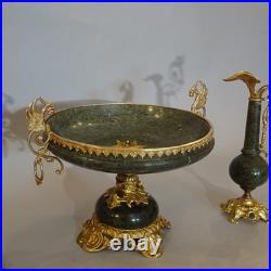 Centrotable Triptyque Bronze Doré Et Marbre XIXe Siècle