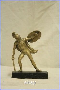 Centurion Romain Bronze D'Or, D'Époque XIX Siècle / Bronze Antique D'Or