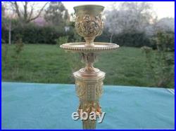 Chandelier ancien Empire Guirlandes bronze XIXe siècle