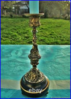 Chandelier ancien Guirlandes marbre bronze XIXe siècle Antique candlestick Garl