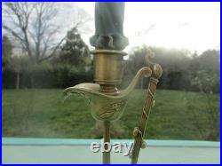 Chandelier ancien Scarabées serpent medaillons en bronze XIXe siècle