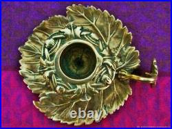 Chandelier ancien bijoux Feuilles bronze XIX siècle Old candlestick jewelery Bro