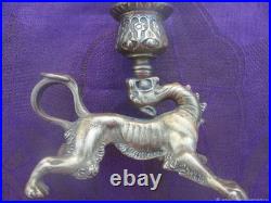 Chandelier ancien en bronze Lionne, XIXe siècle France