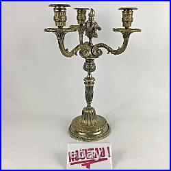 Chandelier/bougeoir candélabre BRONZE ARGENTÉ Louis XVI ancien XIXe siècle