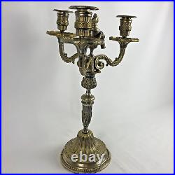 Chandelier/bougeoir candélabre BRONZE ARGENTÉ Louis XVI ancien XIXe siècle