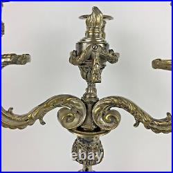 Chandelier/bougeoir candélabre BRONZE ARGENTÉ Louis XVI ancien XIXe siècle