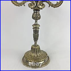 Chandelier/bougeoir candélabre BRONZE ARGENTÉ Louis XVI ancien XIXe siècle