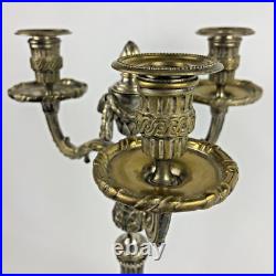 Chandelier/bougeoir candélabre BRONZE ARGENTÉ Louis XVI ancien XIXe siècle Chandelier/bougeoir candélabre BRONZE ARGENTÉ Louis XVI ancien XIXe siècle
