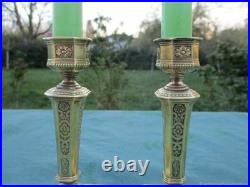 Chandeliers anciens 2 pièces Fleurs bronze XIXe siècle Franz