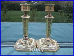 Chandeliers anciens 2 pièces Fleurs bronze XIXe siècle Franz