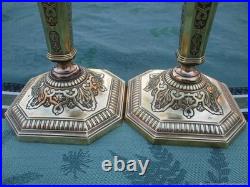 Chandeliers anciens 2 pièces Fleurs bronze XIXe siècle Franz