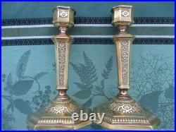 Chandeliers anciens 2 pièces Fleurs bronze XIXe siècle Franz