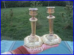 Chandeliers anciens 2 pièces Fleurs bronze XIXe siècle Franz