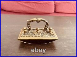Charmant ancien buvard d'encre en bronze, France, XIXe siècle