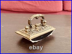 Charmant ancien buvard d'encre en bronze, France, XIXe siècle